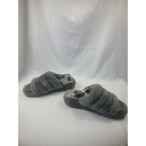 UGG Fluff Yeah Slide Womens Size 8 US Slingback Slippers Sandals Grey 1095119